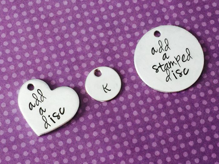 Add a stamped disc to your item, choose circle, heart, square, rectangle, star. To be added to another items your purchasing only - Image 2