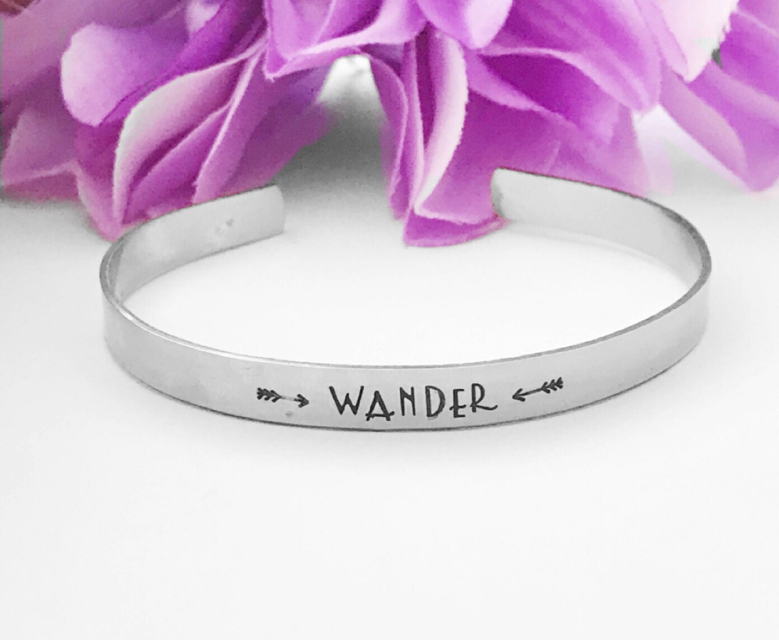 wander bracelet wander hand stamped bracelet with arrows in the