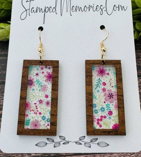 Earring file, rectangle inlay - two sizes svg file download