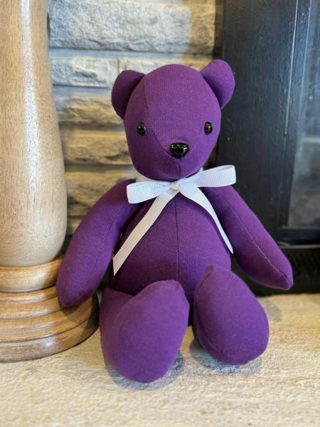 Memory bear, hand sewn from your clothing, loss of loved one’s memory, 15” handmade bear - Image 22