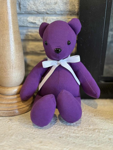 Memory bear, hand sewn from your clothing, loss of loved one’s memory, 15” handmade bear - Image 13