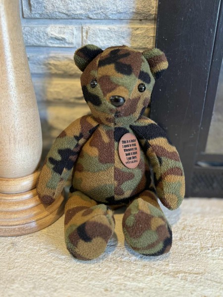 Memory bear, hand sewn from your clothing, loss of loved one’s memory, 15” handmade bear - Image 18