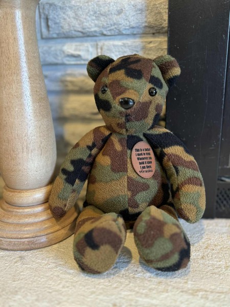 Memory bear, hand sewn from your clothing, loss of loved one’s memory, 15” handmade bear - Image 7