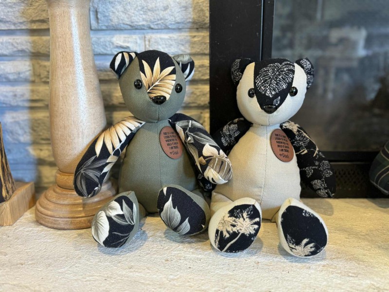 Memory bear, hand sewn from your clothing, loss of loved one’s memory, 15” handmade bear - Image 12