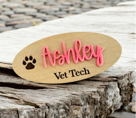 Personalized Name Tag Magnetic Holder Engraved Employee Work Badge Name Tag Logo Corporate Name Tag Business Badge Wood tag custom