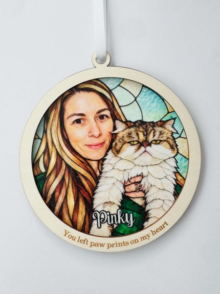 Custom Pet Stained Glass Suncatcher from Photo | Personalized Pet Memorial Gift | Dog Cat Keepsake | Rainbow Bridge Gift | Any Pet - Image 7
