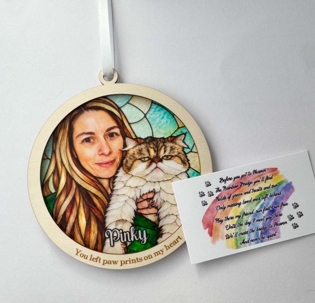 Custom Pet Stained Glass Suncatcher from Photo | Personalized Pet Memorial Gift | Dog Cat Keepsake | Rainbow Bridge Gift | Any Pet - Image 14