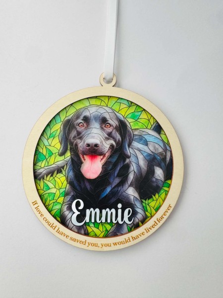 Custom Pet Stained Glass Suncatcher from Photo | Personalized Pet Memorial Gift | Dog Cat Keepsake | Rainbow Bridge Gift | Any Pet - Image 11