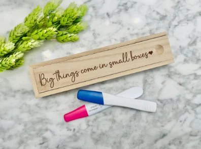 pregnancy ANNOUNCMENT engraved pregnancy test box, test keepsake, gift for daddy, gift for husband, boyfriend, surprise, pregnancy reveal - Image 2